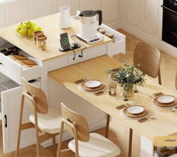 کابینت تلفیقی با میز صبحانه