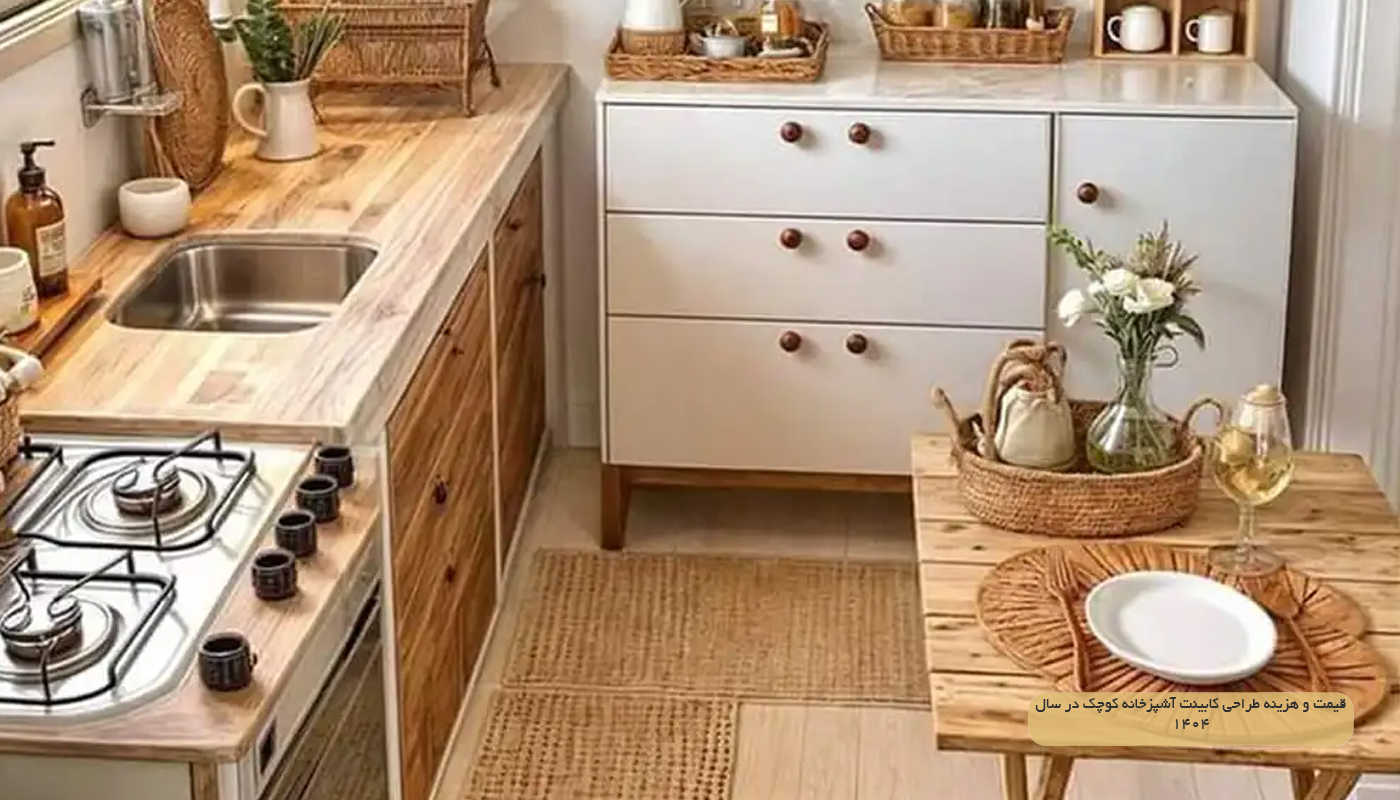 قیمت و هزینه طراحی کابینت آشپزخانه کوچک در سال 1404