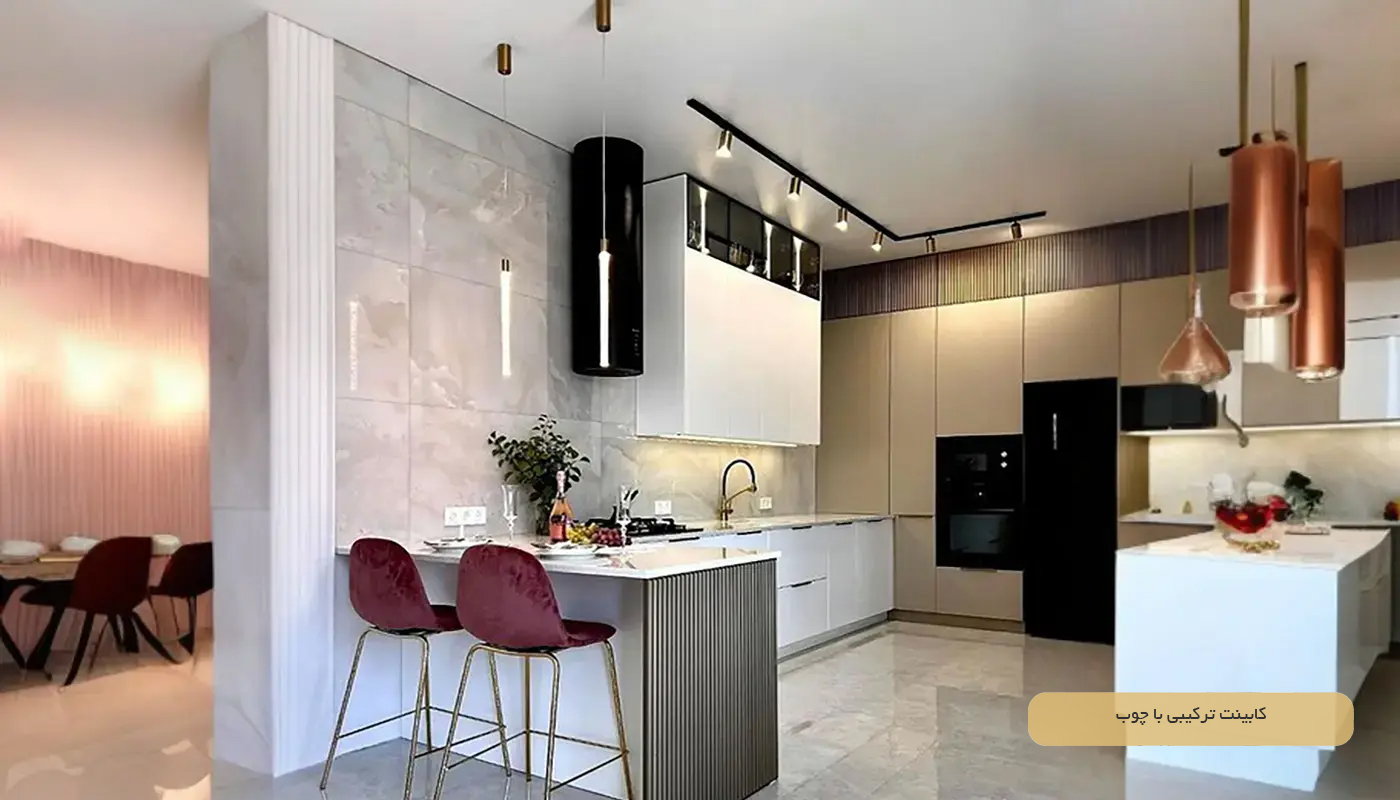 کابینت ترکیبی با چوب؛ گرما در کنار نظم